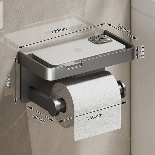 [Grey] Aluminum Alloy Bathroom Toilet paper Holder