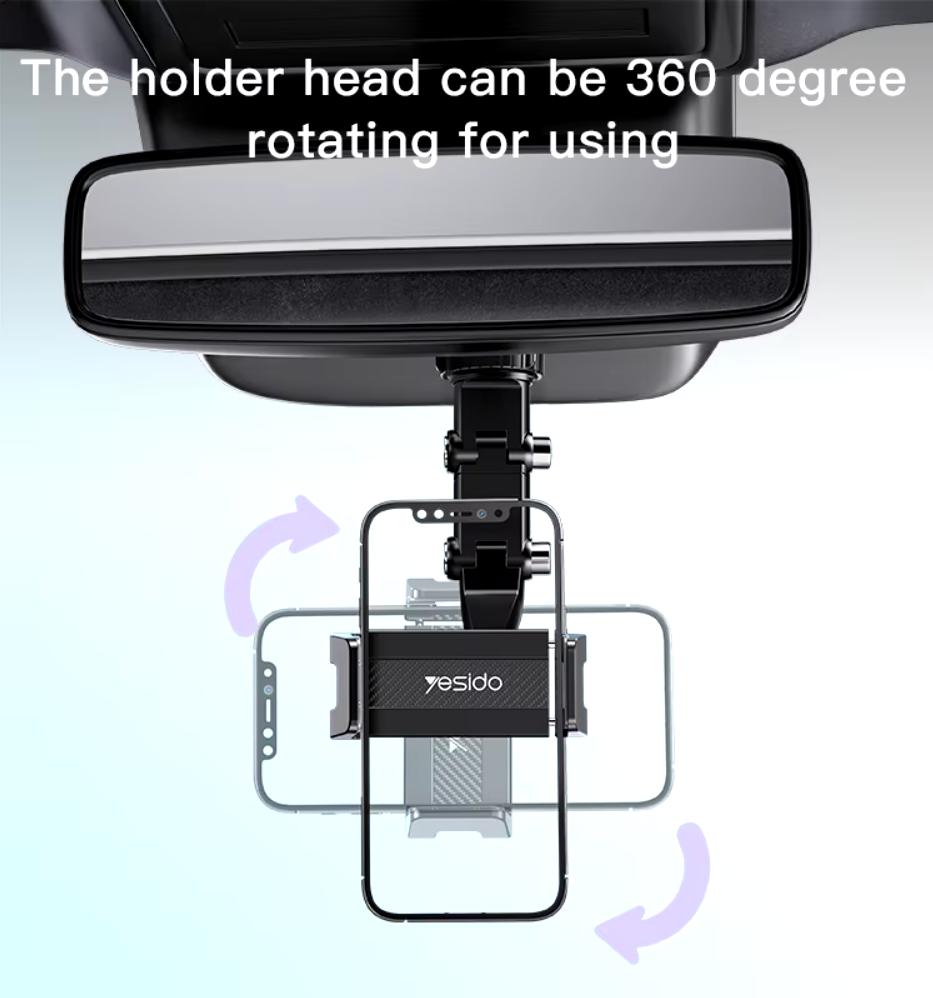 Universal 360 Rotating Mirror Car Phone Mount