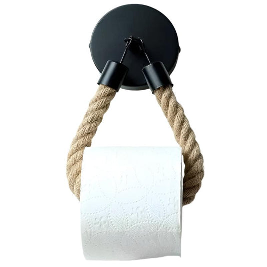 Retro Hemp Rope Wall Mounted Rack Washroom Decor