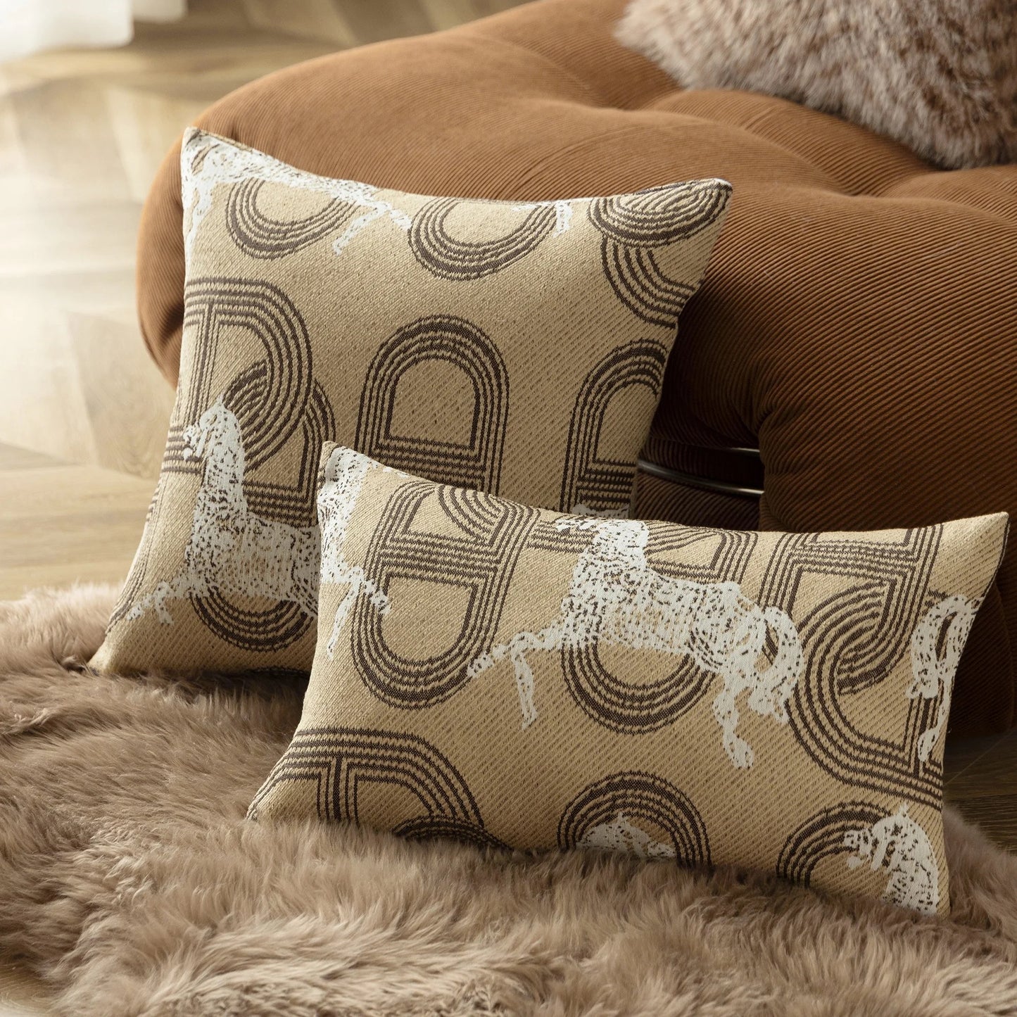 Horse pattern indoor pillow (cover)