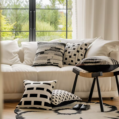 Beige black and white (cushion Cover)