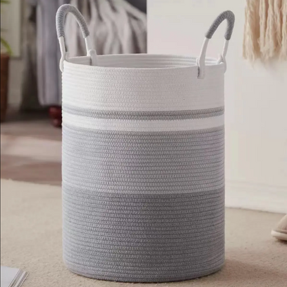 Large 15.32 gallon cylinder tote cotton laundry basket