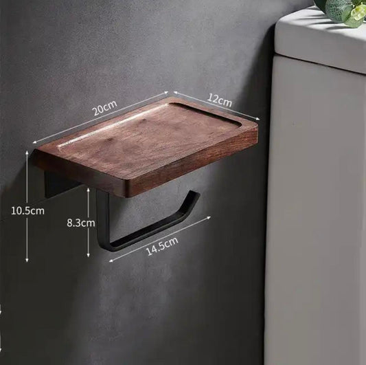 Walnut Toilet paper Holder Single rack